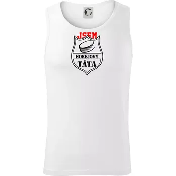 Hokejový táta - puk - Tílko pánské Core - L ( Bílá )