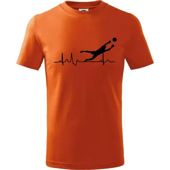 Chlapecké tričko Ekg fotbal brankář - Tričko dětské bavlněné - 146 cm/10 let ( Oranžová )