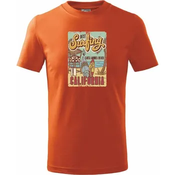 Chlapecké oblečení Santa Monica Beach Surf - Tričko dětské bavlněné - 98 cm / 2 roky ( Oranžová )