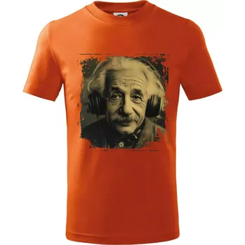 Chlapecké oblečení Albert se sluchátky - Tričko dětské bavlněné - 122 cm/6 let ( Oranžová )
