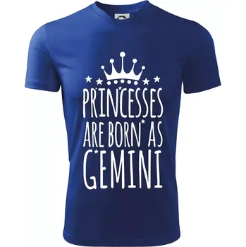 Chlapecké tričko Princesses are born as Gemini - Blíženci - Dětské triko sportovní (dresovina) - 122 cm/6 let ( Královská modrá )
