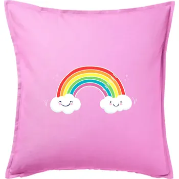 Polštář Veselá duha - Polštář 50x50 - 50x50 - Pouze potah ( Růžová )