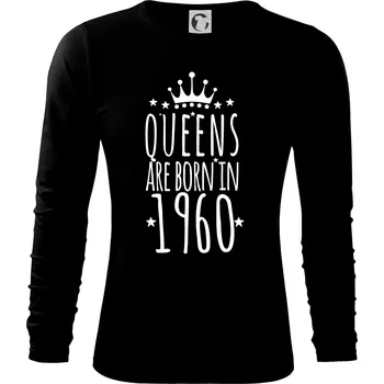 Pánská móda Queens are born in 1960 - Triko s dlouhým rukávem FIT-T long sleeve - S ( Černá )
