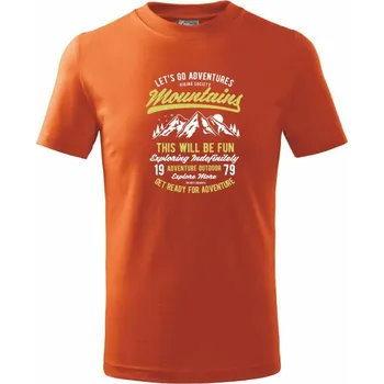 Chlapecké tričko Let's Go Adventure - Tričko dětské bavlněné - 146 cm/10 let ( Oranžová )