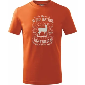Wild Nature - Tričko dětské bavlněné - 122 cm/6 let ( Oranžová )