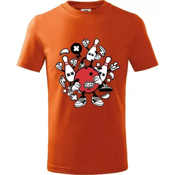 Dětská móda Bowling komiks - Tričko dětské bavlněné - 104-110cm / 3-4 roky ( Oranžová )