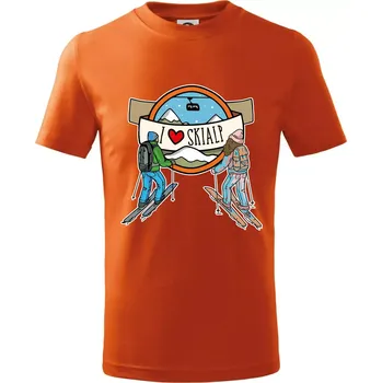 I love skialp - Tričko dětské bavlněné - 122 cm/6 let ( Oranžová )