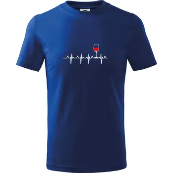 Víno ekg - Tričko dětské bavlněné - 98 cm / 2 roky ( Královská modrá )