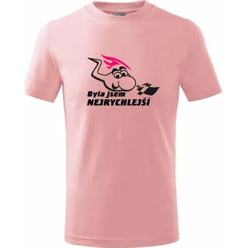 Chlapecké tričko Byla jsem nejrychlejší - Tričko dětské bavlněné - 98 cm / 2 roky ( Růžová )