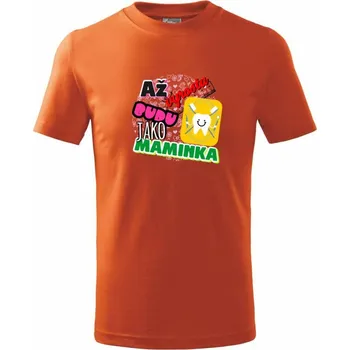 Až vyrostu budu jako maminka - zubařka - Tričko dětské bavlněné - 134 cm/8 let ( Oranžová )