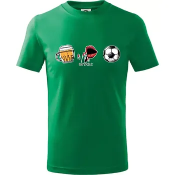 Chlapecké tričko Hattrick fotbal - Tričko dětské bavlněné - 98 cm / 2 roky ( Středně zelená )