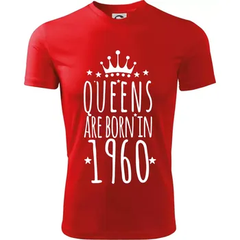 Queens are born in 1960 - Dětské triko sportovní (dresovina) - 146 cm/10 let ( Červená )