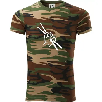 Pánské tričko Paličky ruka - Army CAMOUFLAGE - 3XL ( Hnědý maskáč )