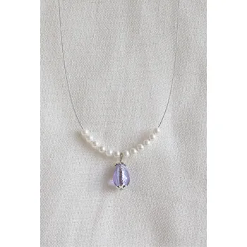 Náhrdelník MagieKorálků.cz Bižuterní náhrdelník s vinutou perlou - ADVANCED 30194 Barva: Lila