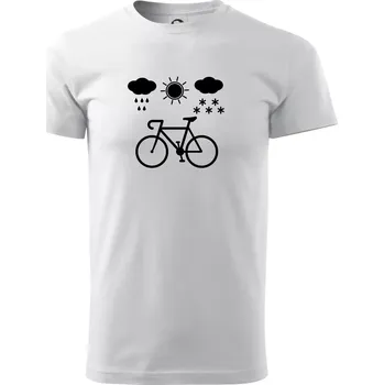 Pánské tričko Cyklista za každého počasí - Triko extra velké (5-8XL) - 7XL ( Bílá )