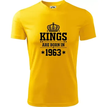 Pánské oblečení Kings are born in 1963 - Pánské triko Fantasy sportovní (dresovina) - L ( Žlutá )