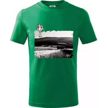 Chlapecké tričko Retro Kleť - Tričko dětské bavlněné - 98 cm / 2 roky ( Středně zelená )