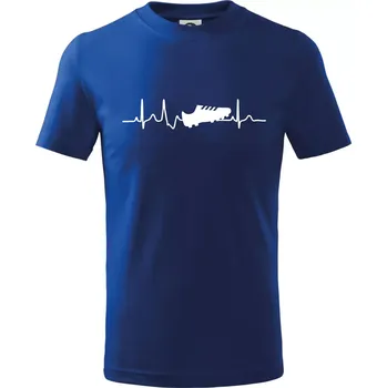 Chlapecké tričko Ekg fotbal kopačka - Tričko dětské bavlněné - 98 cm / 2 roky ( Královská modrá )