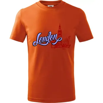London Lettering - Tričko dětské bavlněné - 104-110cm / 3-4 roky ( Oranžová )