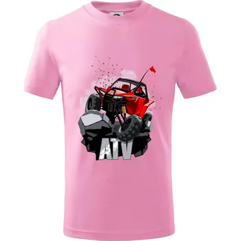ATV offroad buggy - Tričko dětské bavlněné - 98 cm / 2 roky ( Růžová )