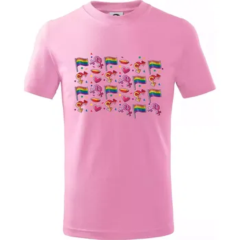 LGBT Vlajky - Tričko dětské bavlněné - 98 cm / 2 roky ( Růžová )
