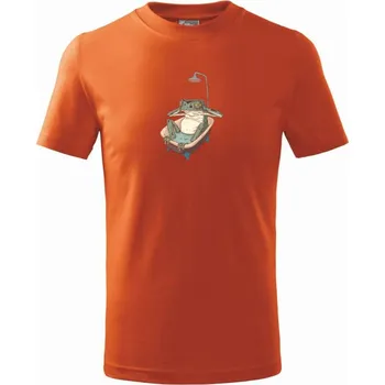 Chlapecké oblečení Žába ve vaně - Tričko dětské bavlněné - 134 cm/8 let ( Oranžová )