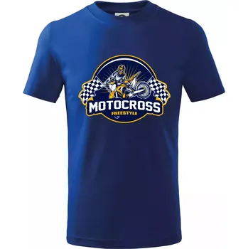 Chlapecké tričko Motocross freestyle kruh - Tričko dětské bavlněné - 98 cm / 2 roky ( Královská modrá )