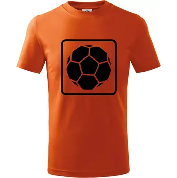 Fotbalový míč emblem - Tričko dětské bavlněné - 122 cm/6 let ( Oranžová )