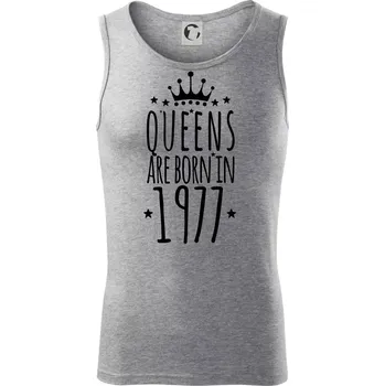 Pánská móda Queens are born in 1977 - Tílko pánské Core - M ( Tmavě šedý melír )