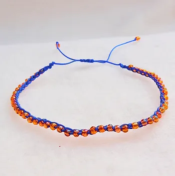 Náramek MagieKorálků.cz Háčkovaný náramek s rokajlem 10088 Barva: Modrá