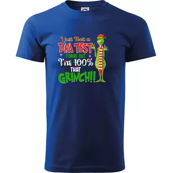 Pánské tričko DNA test Grinch - Triko extra velké (5-8XL) - 7XL ( Královská modrá )