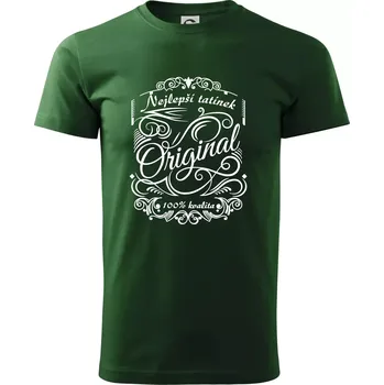 Vintage nejlepší tatínek 100% kvalita - Triko extra velké (5-8XL) - 6XL ( Lahvově zelená )