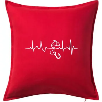 Polštář Ekg rybaření - Polštář 50x50 - 50x50 - Pouze potah ( Červená )