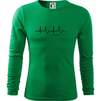 Pánská móda EKG kluzák - Triko s dlouhým rukávem FIT-T long sleeve - M ( Středně zelená )