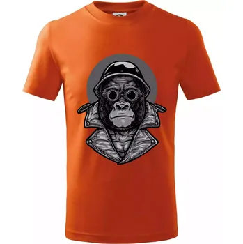 Chlapecké oblečení Motorkář gorila - Tričko dětské bavlněné - 98 cm / 2 roky ( Oranžová )