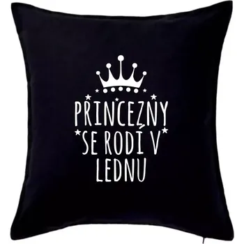 Polštář Princezny se rodí v lednu - Polštář 50x50 - 50x50 - Pouze potah ( Černá )