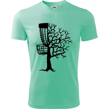 Disc golf pozor strom - Dětské triko sportovní (dresovina) - 158 cm/12 let ( Mátová )