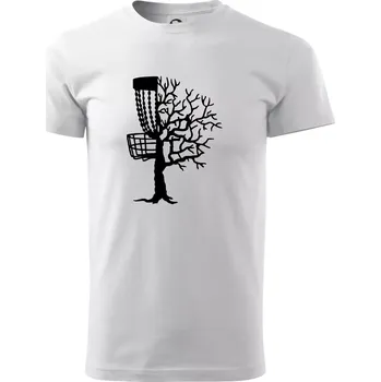 Disc golf pozor strom - Triko extra velké (5-8XL) - 6XL ( Bílá )