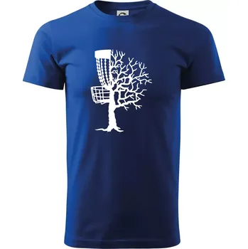 Pánské tričko Disc golf pozor strom - Triko extra velké (5-8XL) - 7XL ( Královská modrá )