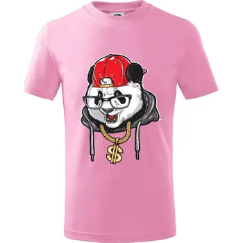 Chlapecké tričko Hip hop panda - Tričko dětské bavlněné - 98 cm / 2 roky ( Růžová )