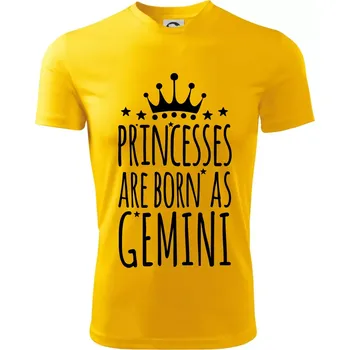Princesses are born as Gemini - Blíženci - Dětské triko sportovní (dresovina) - 134 cm/8 let ( Žlutá )