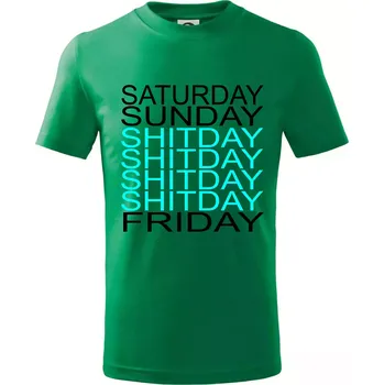 Chlapecké tričko Shitday - Tričko dětské bavlněné - 98 cm / 2 roky ( Středně zelená )