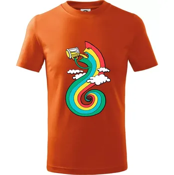 Chlapecké oblečení Piju jako duha (Pecka design) - Tričko dětské bavlněné - 158 cm/12 let ( Oranžová )