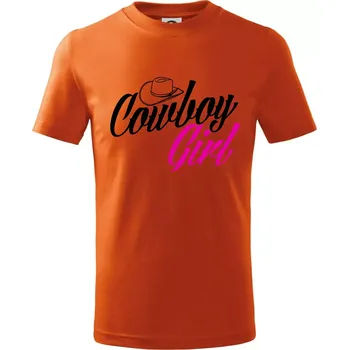Cowboy Girl - Tričko dětské bavlněné - 122 cm/6 let ( Oranžová )