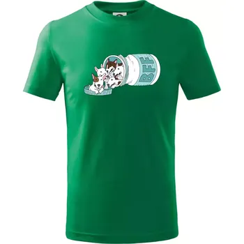 Chlapecké tričko Bullterrier Friends Forever zelené (Pecka design) - Tričko dětské bavlněné - 98 cm / 2 roky ( Středně zelená )