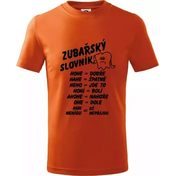 Chlapecké tričko Zubařský slovník - Tričko dětské bavlněné - 98 cm / 2 roky ( Oranžová )