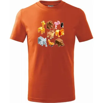 Chlapecké tričko 3D zvířátka - Tričko dětské bavlněné - 134 cm/8 let ( Oranžová )