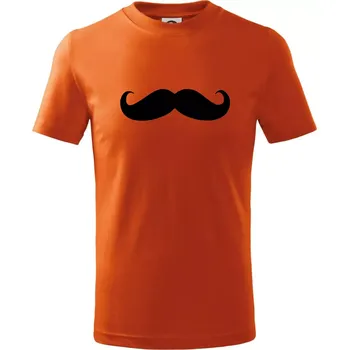 Mustache - knírek - Tričko dětské bavlněné - 146 cm/10 let ( Oranžová )