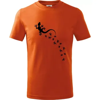 Chlapecké tričko Geocaching Gekoni - Tričko dětské bavlněné - 146 cm/10 let ( Oranžová )