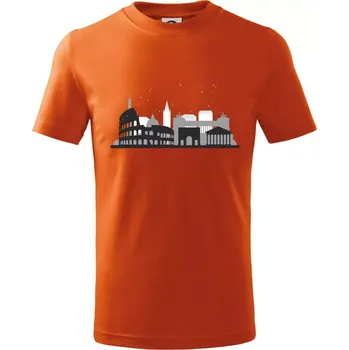 Chlapecké tričko Řím silueta památky - Tričko dětské bavlněné - 134 cm/8 let ( Oranžová )